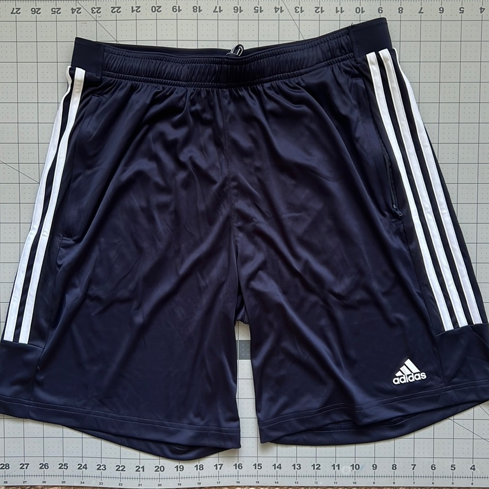 NWOT Adidas athletic shorts navy blue sz L